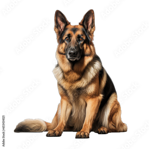 Transparent PNG of a German Shepherd. Transparent Background PNG. Isolated PNG. Generative AI