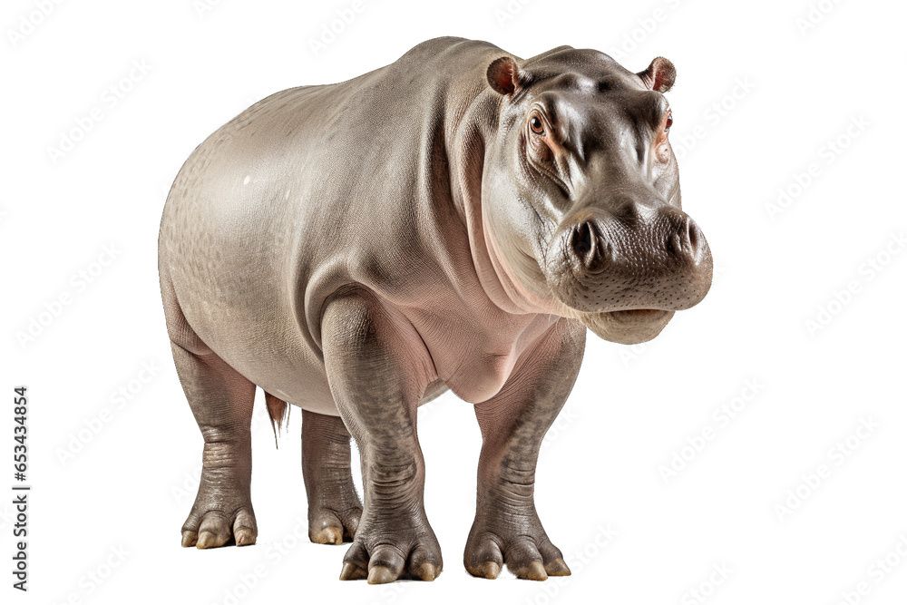 Obraz premium Transparent PNG of a Hippopotamus. Transparent Background PNG. Isolated PNG. Generative AI