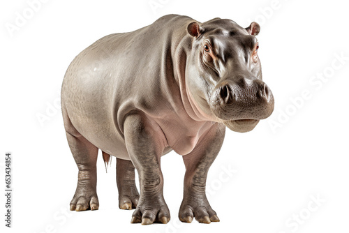 Transparent PNG of a Hippopotamus. Transparent Background PNG. Isolated PNG. Generative AI