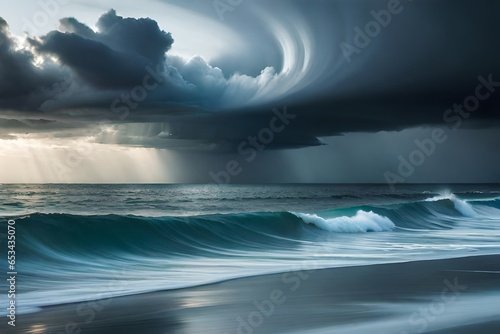 heavy storm in the ocean