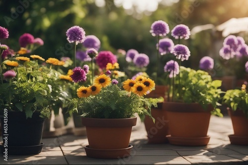 Beautiful Garden Blooms. Flowers in Pots - A Visual Delight