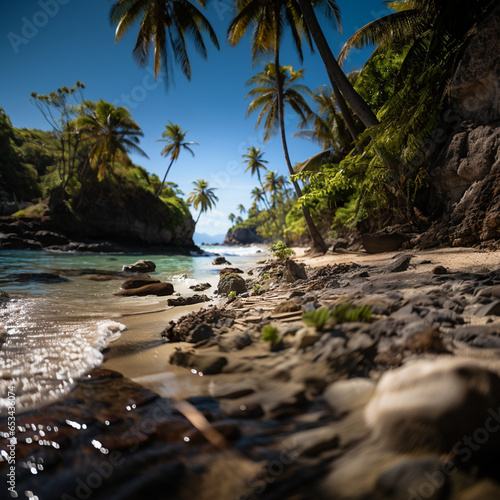 beach with palm trees