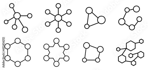 Molecule model line set. Design can use for web and mobile app. Vector illustration