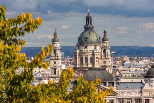 Photography St. Stephen's basilica in autumn, Budapest, Hungary
