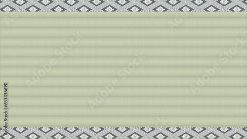 Canvas Print Traditional Japanese Flooring Tatami mat with the diamond-shaped chrysanthemum b