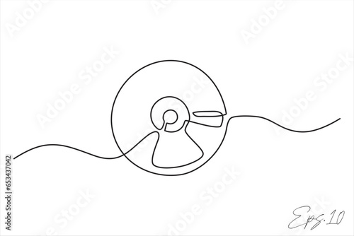 cassette tape continuous line vector illustration
