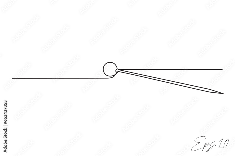pin needle continuous line vector illustration pin needle continuous line vector illustration