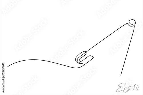 safety pin continuous line vector illustration