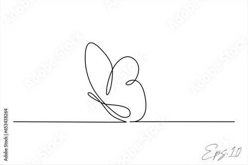 butterfly continuous line vector illustration photo