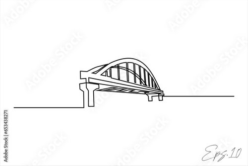 bridge continuous line vector illustration