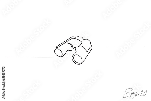 binoculars continuous line vector illustration