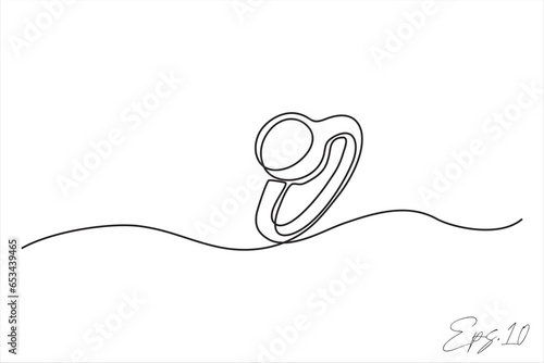 ring continuous line vector illustration