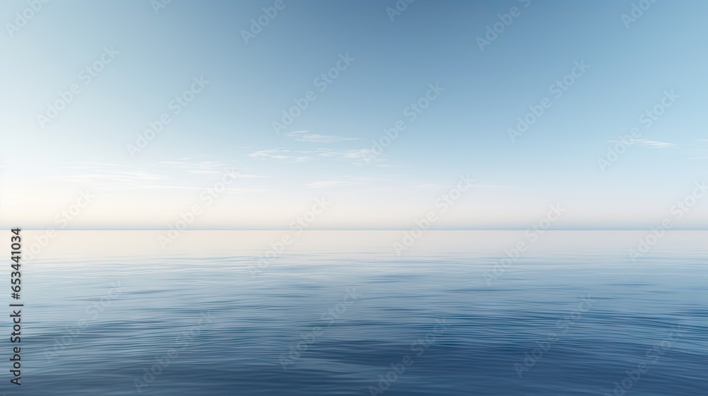 Obraz premium a large body of water sitting under a blue cloudy sky. generative ai