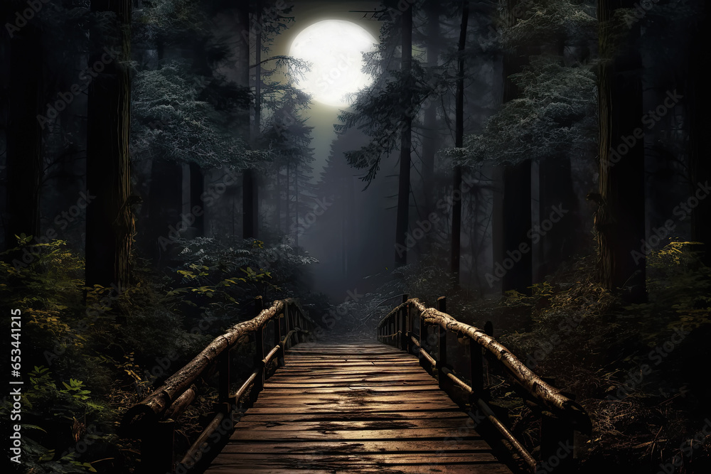 Noche de luna llena en un