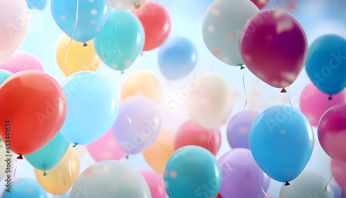 Colorful birthday balloons background