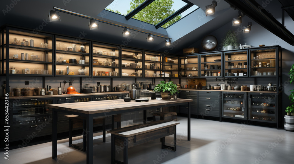 interior of a modern kitchen - Generative Ai
