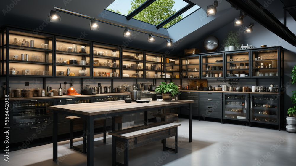 interior of a modern kitchen - Generative Ai interior of a modern kitchen - Generative Ai