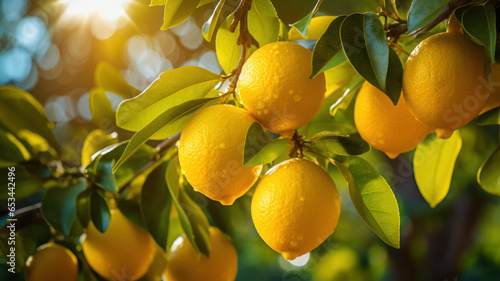 Fresh Lemons on a Tree