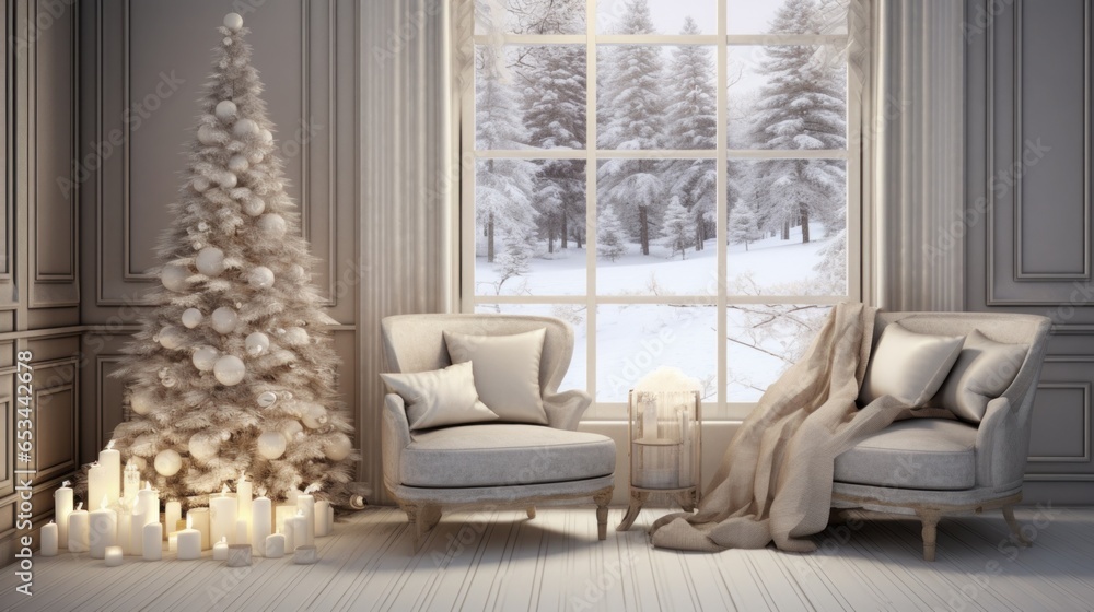 Fototapeta premium Christmas Home: Contemporary Interior Design 