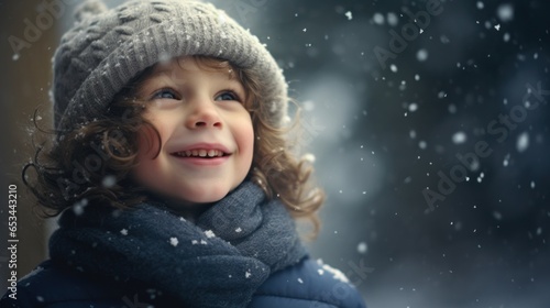 Joyful Little Girl Embracing Winter's Beauty