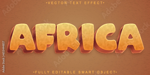 Brown Cartoon Africa Vector Fully Editable Smart Object Text Effect