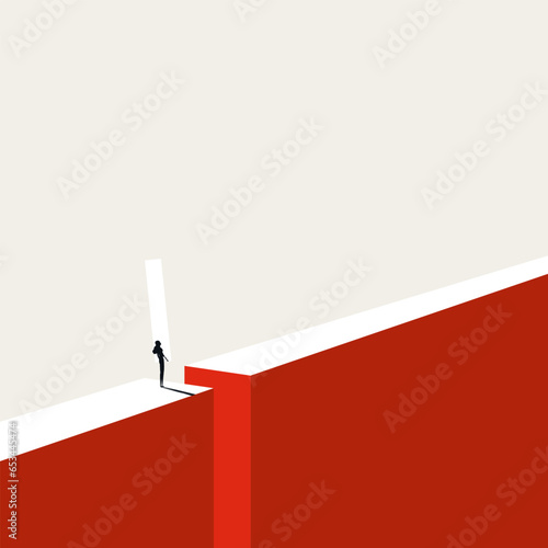 Business challenge and solution vector concept. Symbol of success, opportunity, ambition. Minimal illustration.