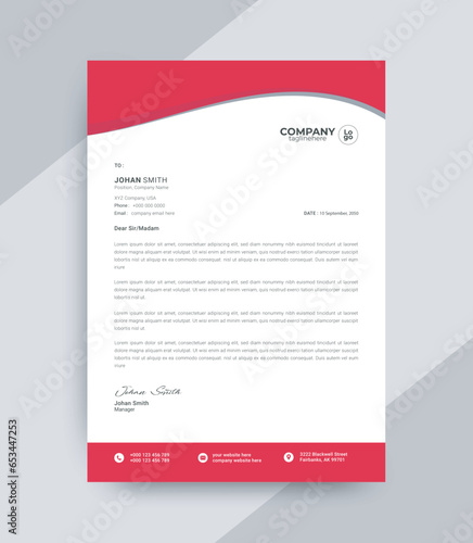 Minimal business letterhead design layout with 4 color and uncommon shapes graphic amplify