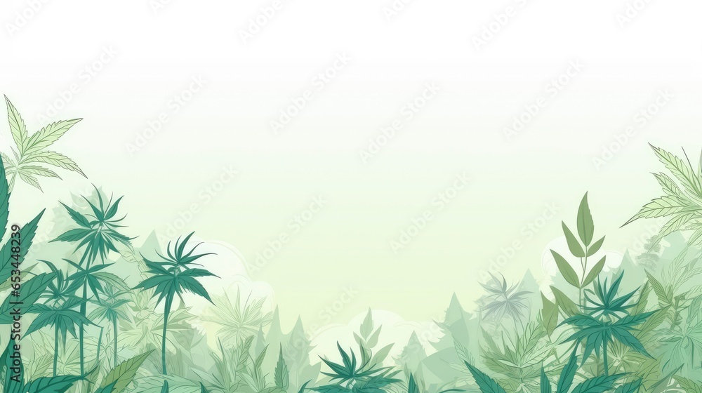 Abstract background with hemp leaves, green cannabis