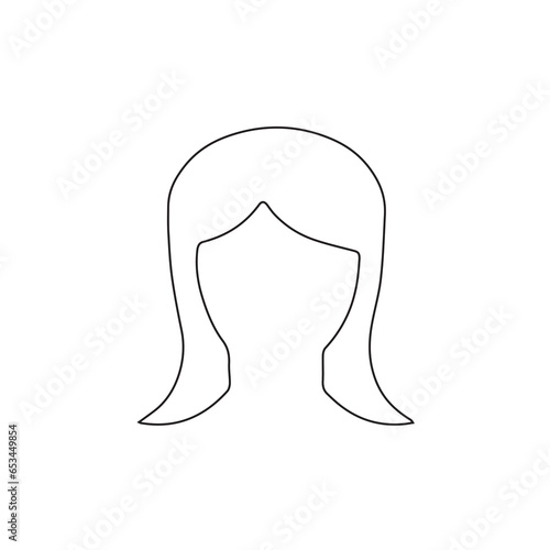 Women's faces in one line art style. beautiful hairl salon design in vector illustration on a white isolated background. 