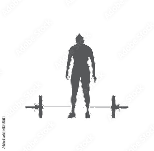 weight lifting girl in vector illustration. Trendy Young Woman Avatar Illustration. 