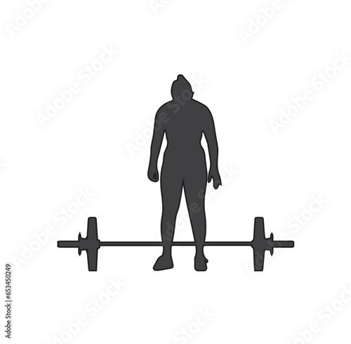 weight lifting girl in vector illustration. Trendy Young Woman Avatar Illustration. 