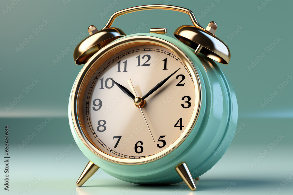 An alarm clock sitting on top of a table. AI image. An alarm clock sitting on top of a table. AI image.