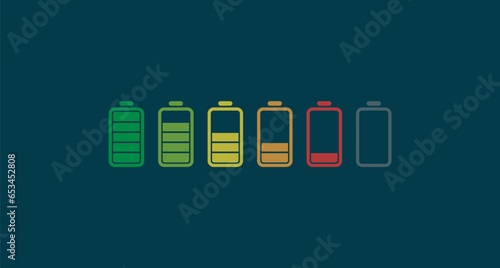 battery icons set
