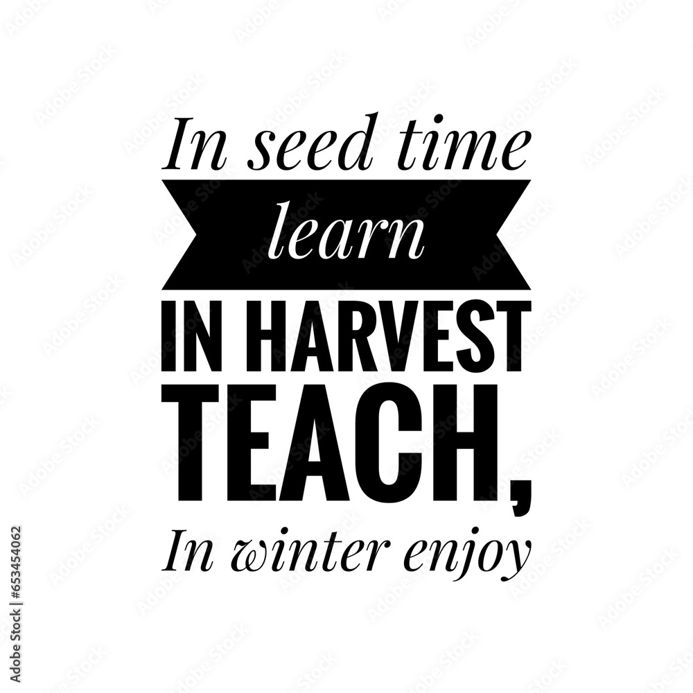 Obraz premium Harvest and WInter Quote Illustration