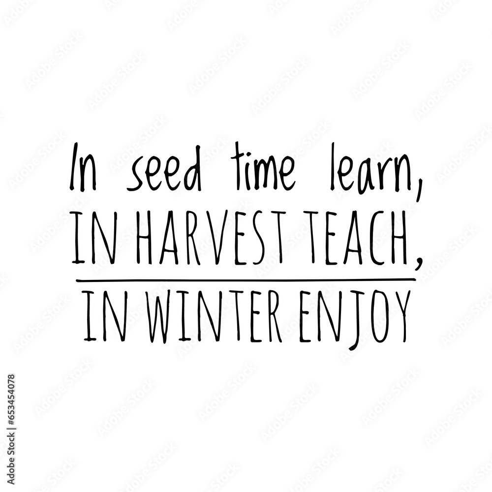 Fototapeta premium Harvest and WInter Quote Illustration