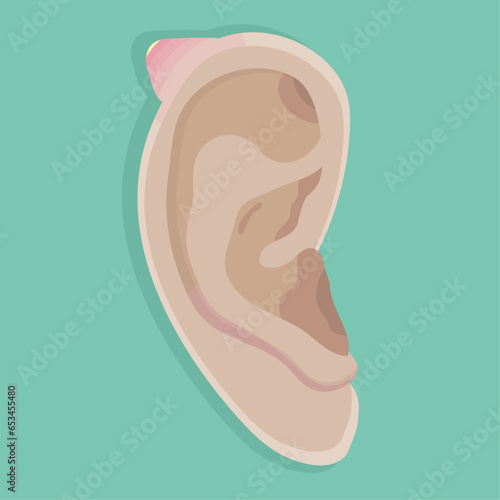 Ear abscess vector illustration