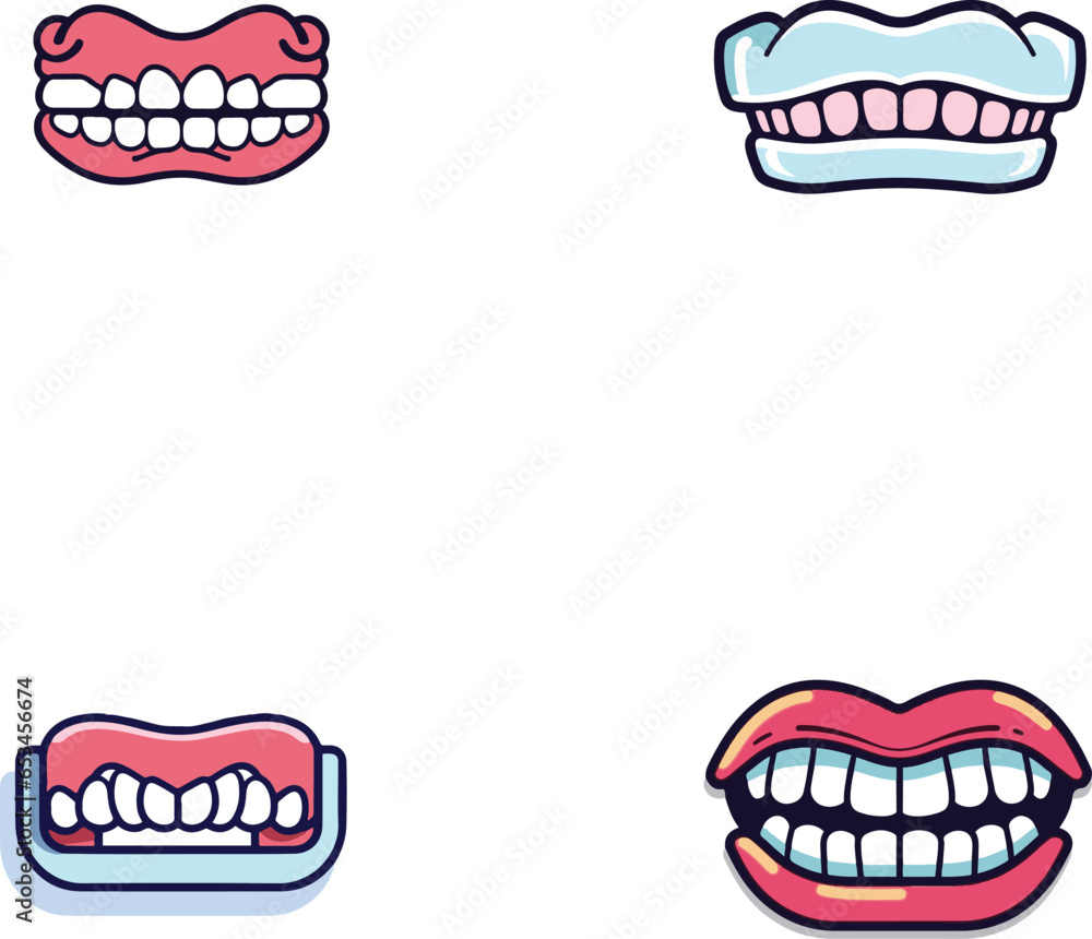mouth tooth set medical health related flat minimal coloured vector logo style silhouette icon set mouth tooth set medical health related flat minimal coloured vector logo style silhouette icon set