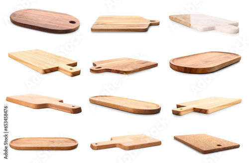 Set of many wooden boards o...