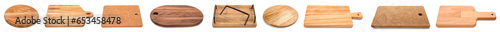 Set of many wooden boards o...