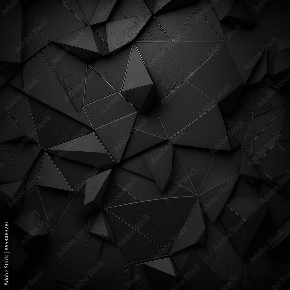 Obraz premium Geometric Grandeur on Black Background