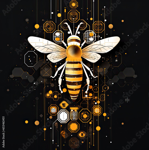 bee and honey illustration
