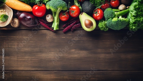 vegetables on wooden background