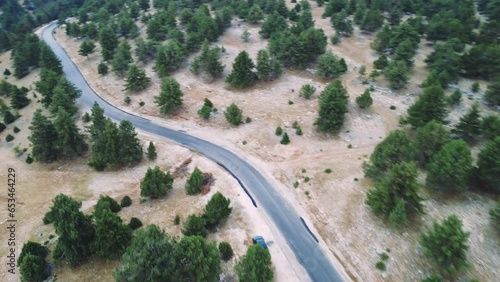 Road trip by car along the mountain roads and serpentines of Turkey. photo