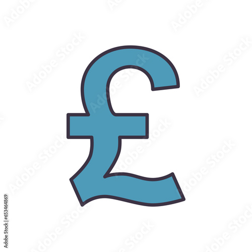 Pound related vector icon. Isolated on white background. Vector illustration