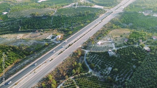 Road trip by car along the mountain highways and serpentines of Turkey. Mersin. photo