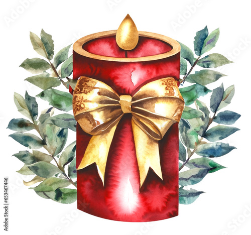 Świąteczna czerwona świeca ilustracja