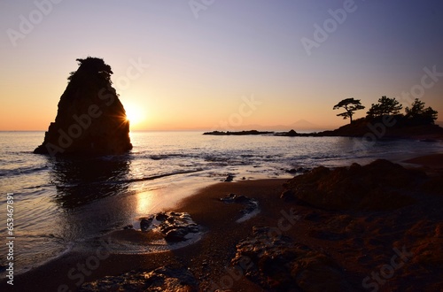 夕暮れの立石海岸