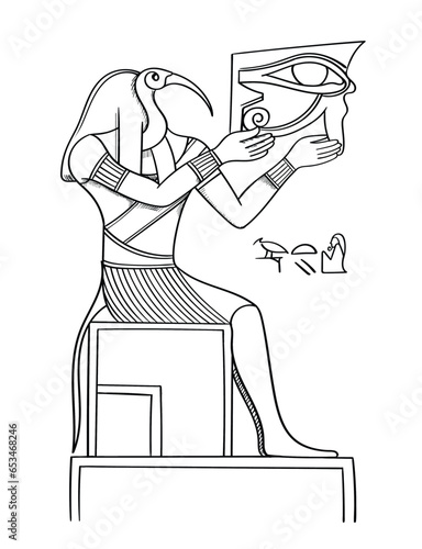 GOD Thoth egyptian wise god vector card