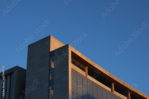 Modern Building in Sunset