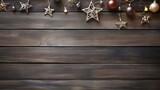 Winter and Christmas decoration on wood with Textspace